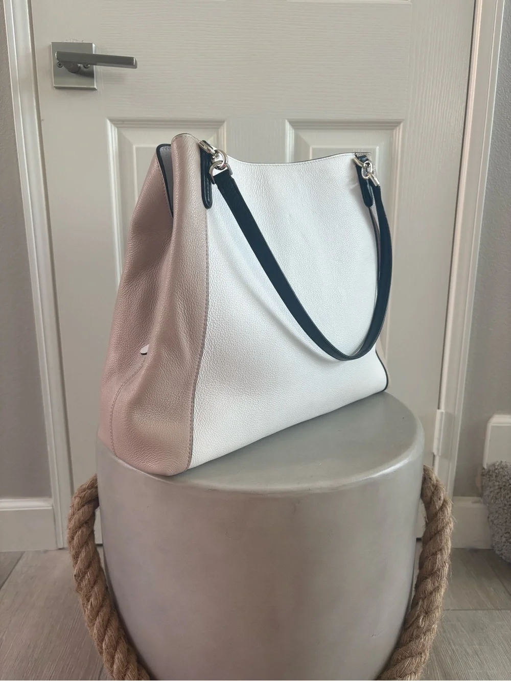 Kate Spade | Leila | Colorblock Shoulder Bag | White, Beige and Black | VGC